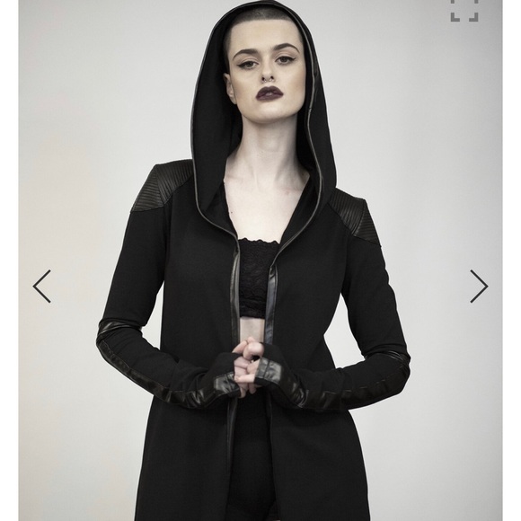 Kali Rose MIDI length cardigan leather panels - Picture 2 of 4